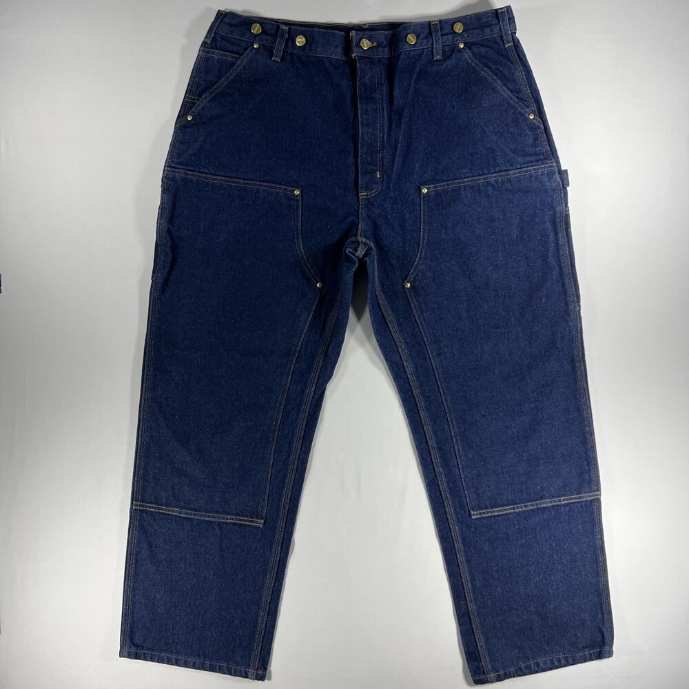 Vtg Carhartt B07 DNM Dungaree Fit Double Knee Carpenter Jeans Men's 42x30